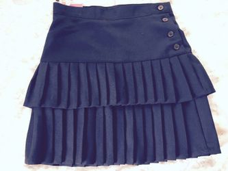 Navy pleated skirt