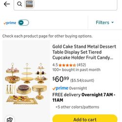 Gold Cake Stand Metal Dessert Table Display Set