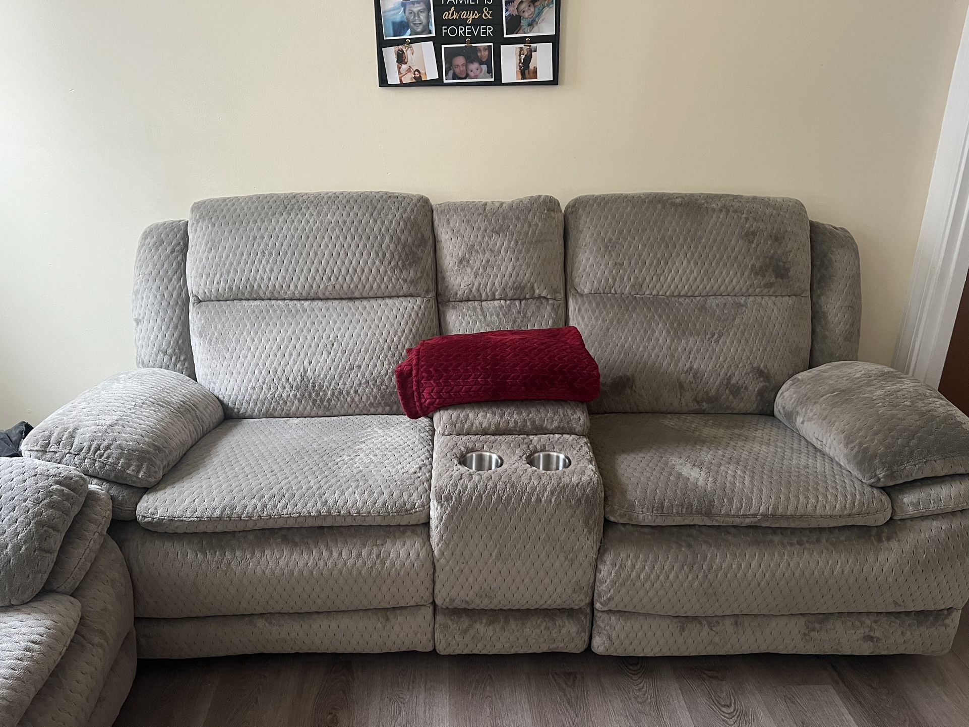 Suede Gray Couches 2 Piece Set