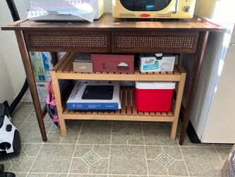 Desk with rattan detail- make an offer