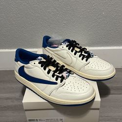 Jordan 1 Retro Low Fragment x Travis Scott Sail Military Blue(mens 11.5)