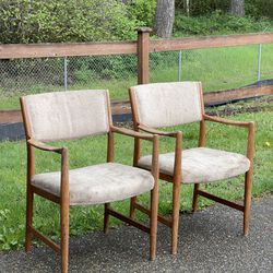 Mid Century Modern Vintage Sweden, Teak Chairs- Pair