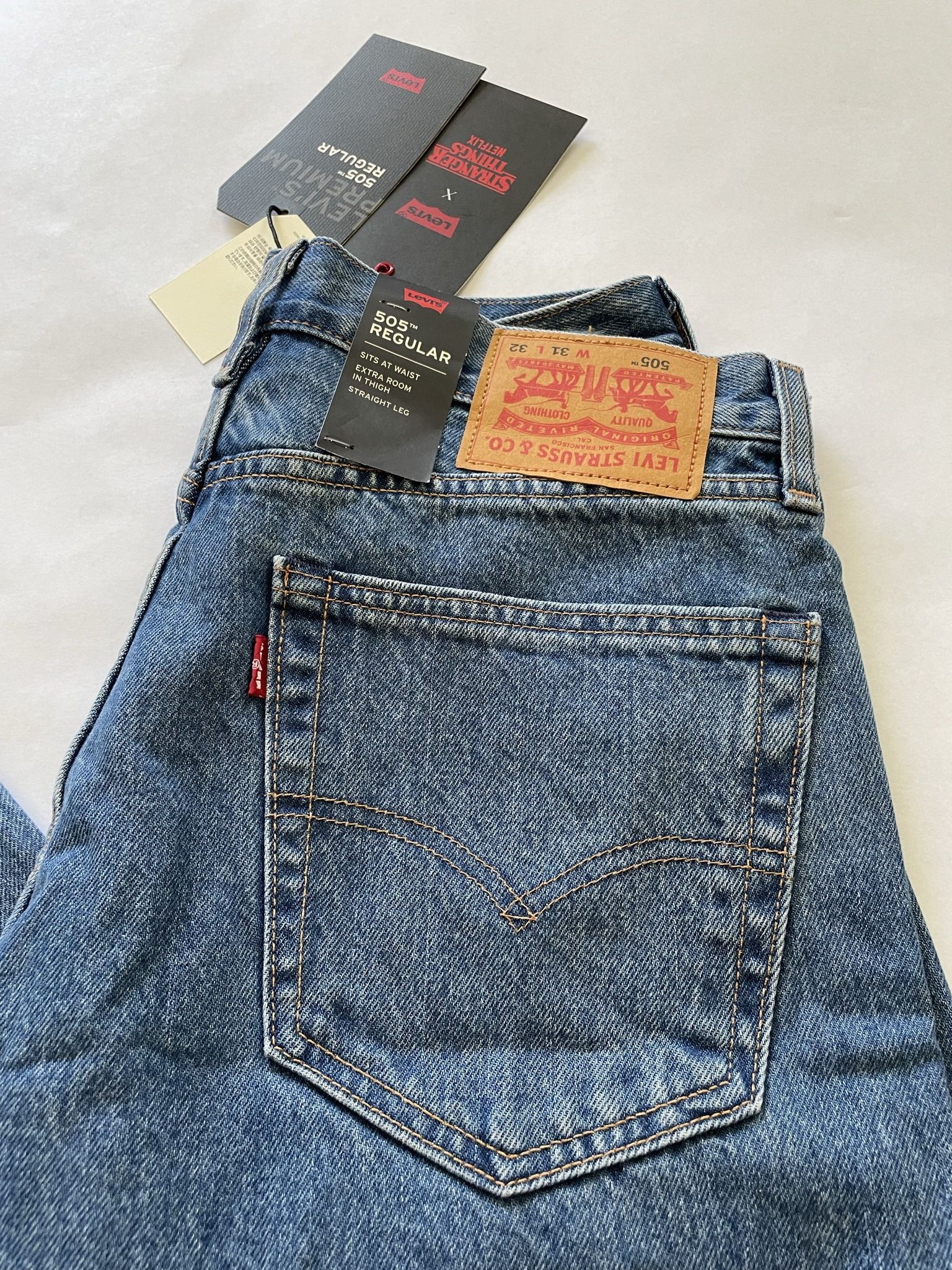 LEVI'S X Stranger Things 505 Denim Big E Jeans Straight Leg