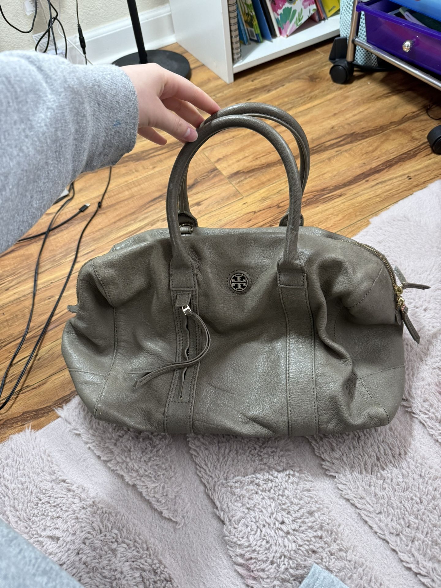 Grey Tory Burch leather bag