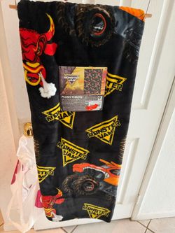 Monster jam plush throw blanket