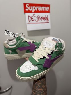 Off-White Low-Top Off court Sneakers Green / Purple