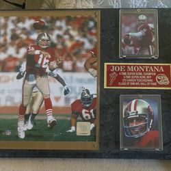 SF 49er Joe Montana Plaque