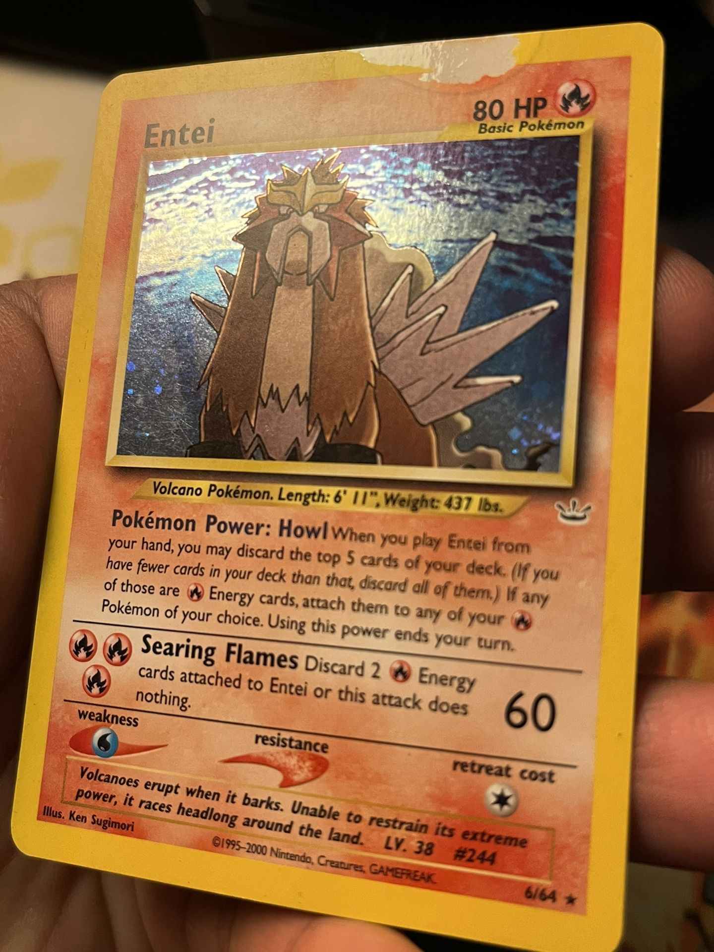 Pokmon TCG Entei Neo Revelation 6/64 Holo Unlimited Holo Rare swirl  vintage for Sale in Miami, FL - OfferUp