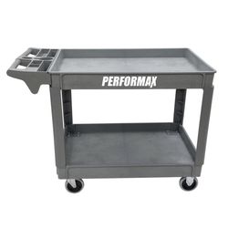 36" x 24" 500 Lb Commercial Service Cart 2 Tier Shelf Light Garage Utility Wagon