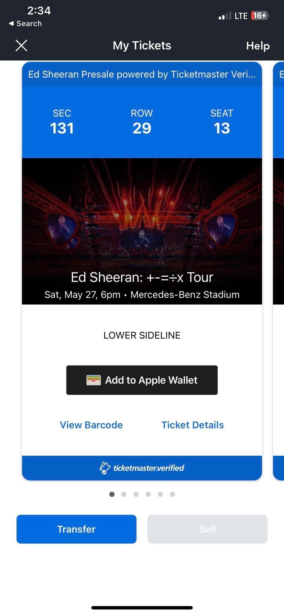 4 Lower End Tickets Ed Sheeran Atlanta Mercedes Benz Stadium 5/27/23 Section 131