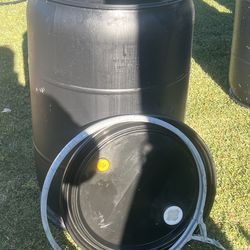 Used $25 new $35     55 gallon drum open top
