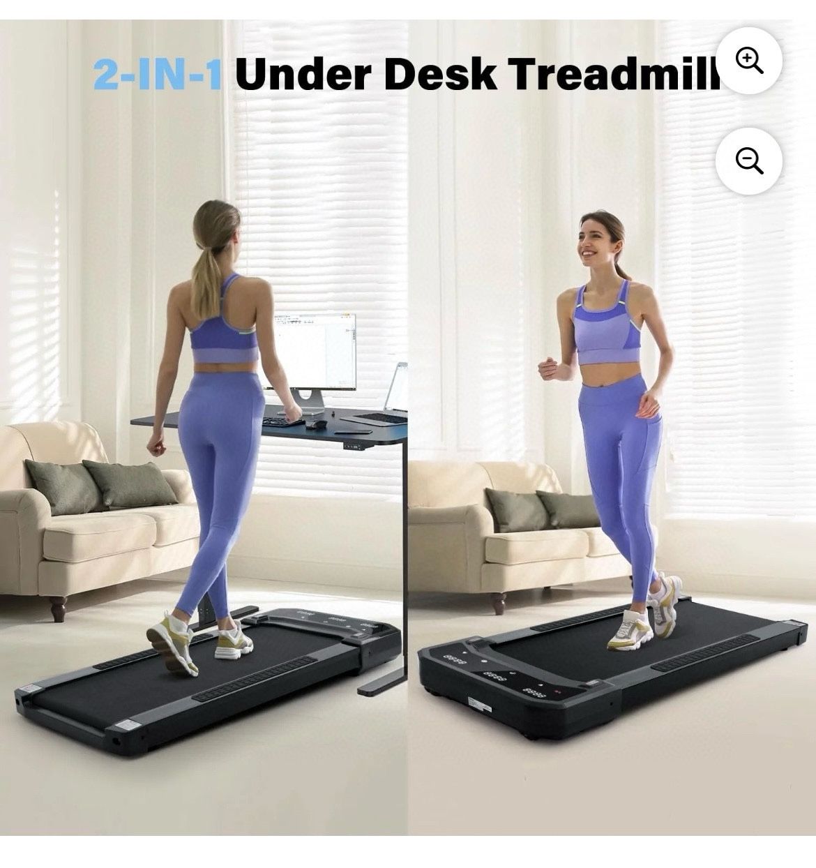 PAOLFOX Treadmill 300 lb Capacity, Under Desk Treadmill