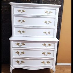 Dixie French Provincial Highboy Chest Dresser Solid Wood Measurements On Picture PICK UP ONLY 