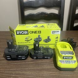 Ryobi 18v ONE+ 4.0 & 2.0 Battery Kit 