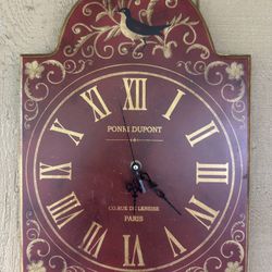 Decorative Art - wall clock   Red with Gold details Parisian $25obo