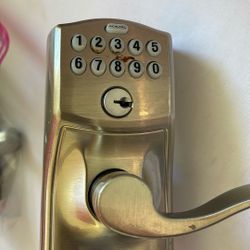 SLAGE FE595 CAM 626 ACC Camelot Keypad Entry with Flex-Lock and Accent Levers, Brushed Chrome