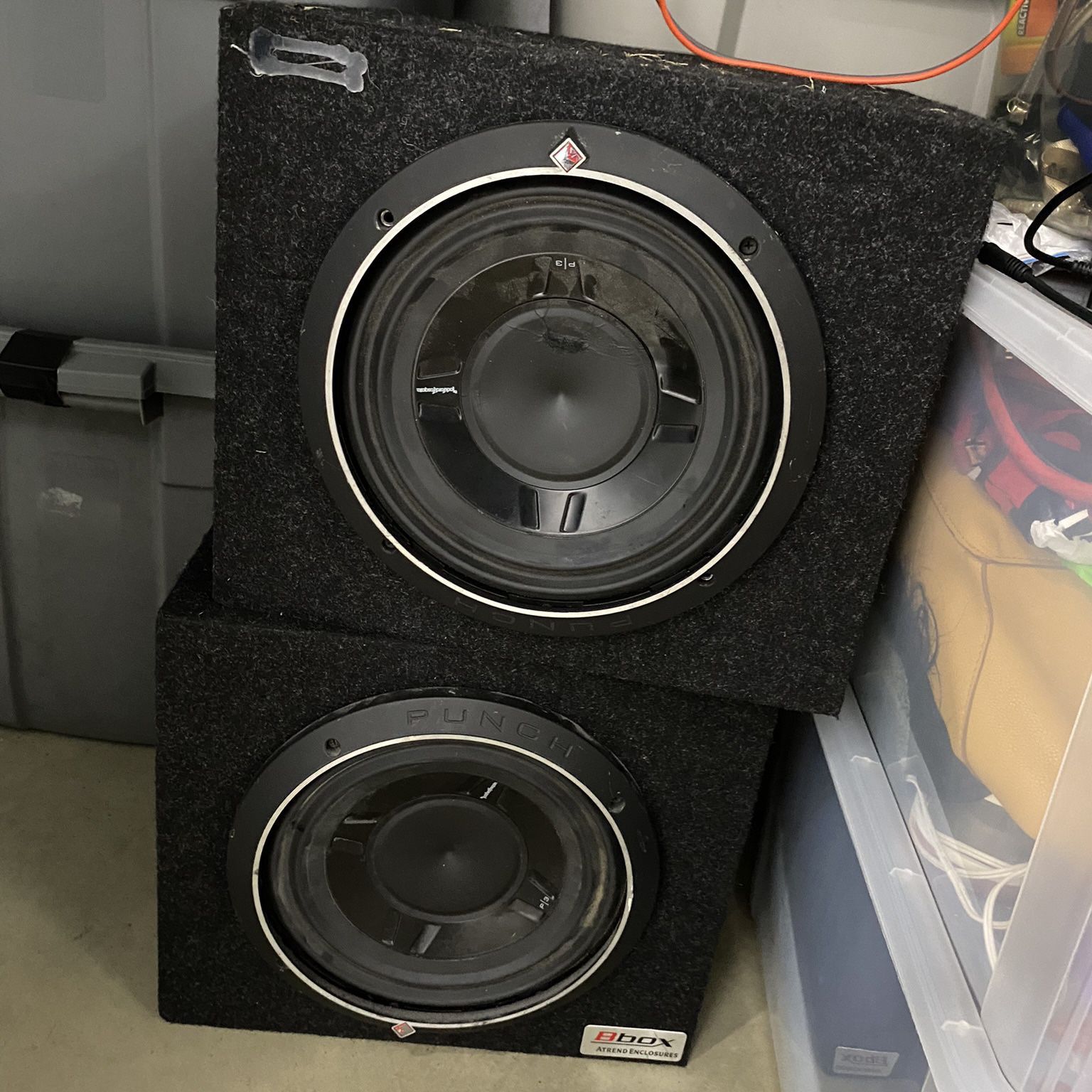 Two 10 Inch Speakers with Amp
