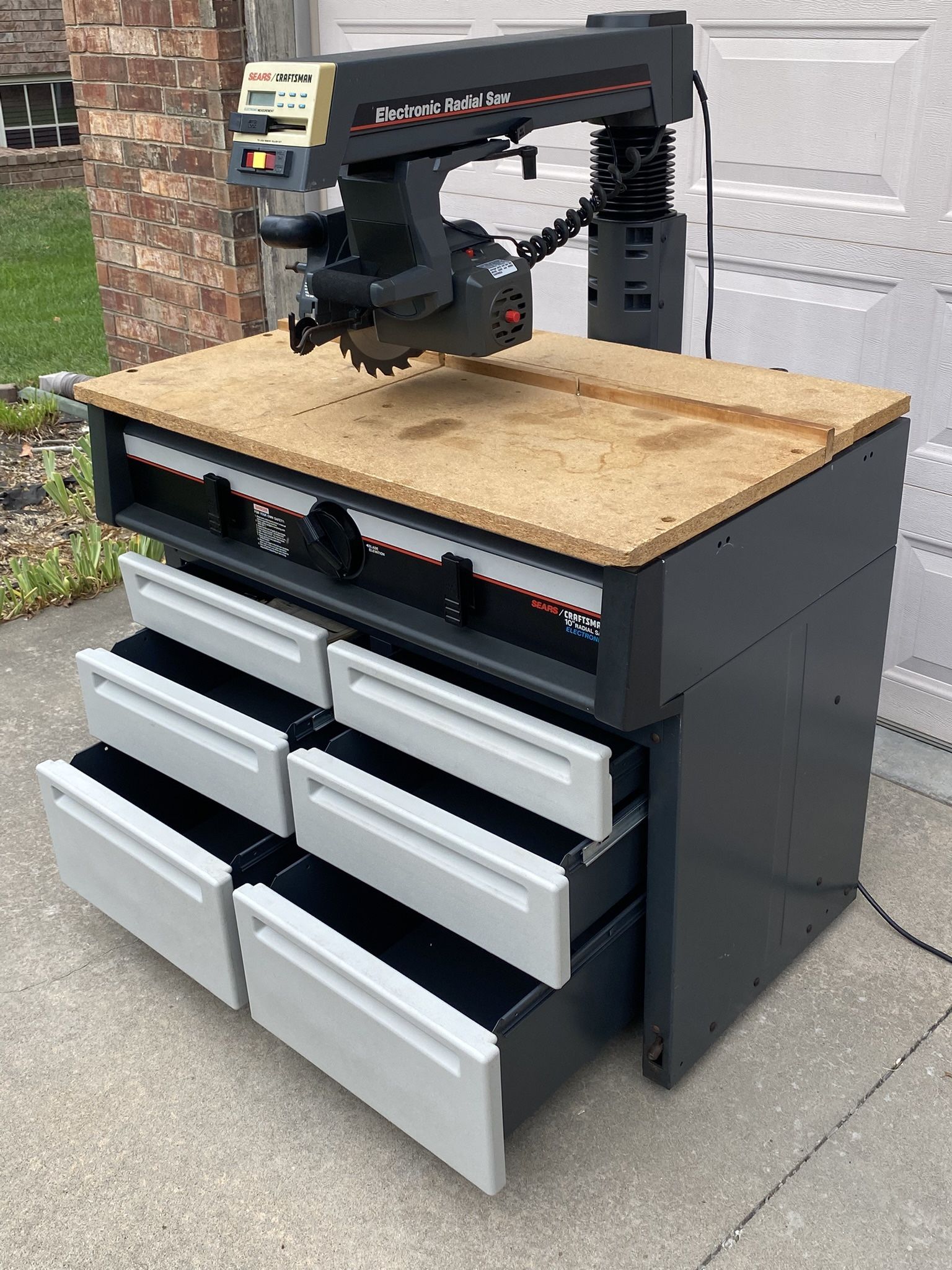 Craftsman 10” - 2.75 HP Radial Arm Saw W/6 Drawer Cabinet $250 OBO
