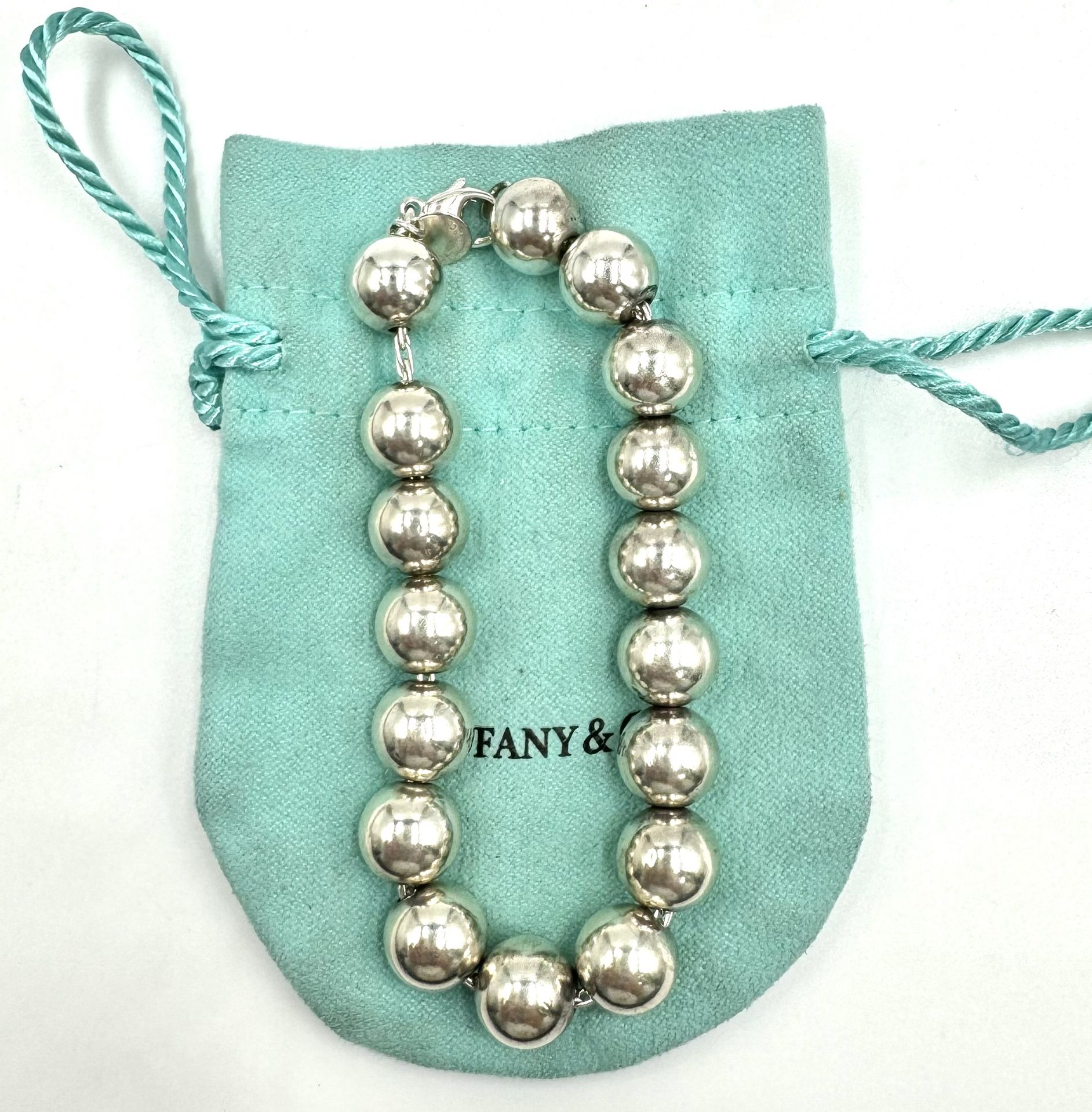 Tiffany & Co Sterling Silver Hardwear Ball Bracelet 7.5 Inches 