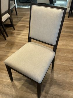 6 RH French Contemporary Square Fabric Dinning Side Chair