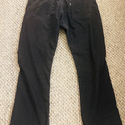 Mens Levis 514 Corduroy Jeans Black Slim Straight White Tab Size 34x32 