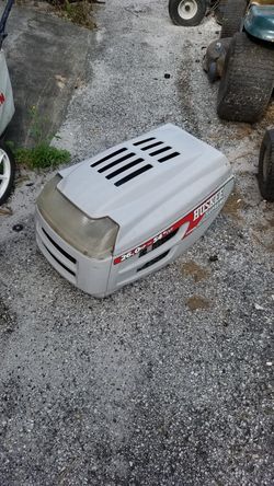 )((Hood))riding lawn mower