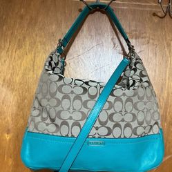 Coach Signature canvas and Leather Large Satchel Bag