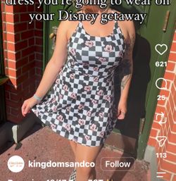 Kingdoms & Co, Women’s Plus, Checkered Print Mickey, Tennis Dress