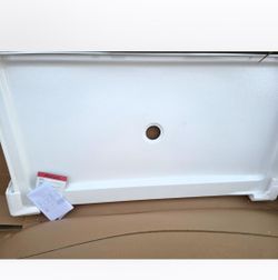 ✨️ Delta Classic 500 60 in. L x 32 in. W Alcove Shower Pan Base with Center Drain in High Gloss White #5450 i7 imp