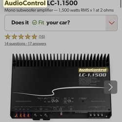 Audio Control LC 1500.1 Mono Amp 