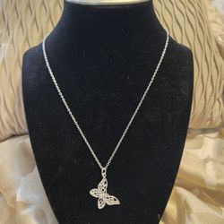 Sterling Silver Butterfly Necklace 