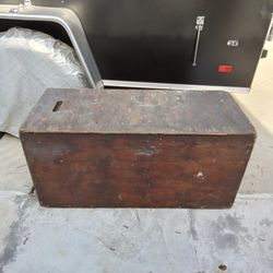 Old Antique Wooden Ice Chest / Fishing Cooler / Trunk