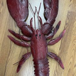 Large Vintage 28” metal Lobster Sculpture Wall Decor