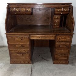 Large Brown Antique Desk 