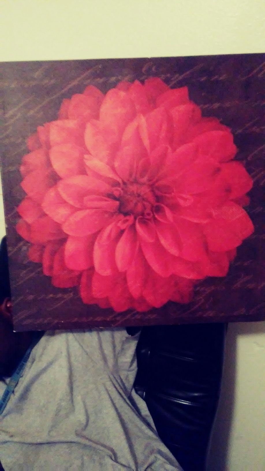 Pretty red rose canvas picture