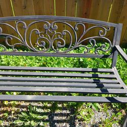 Beautiful Wrought Iron Garden Bench
