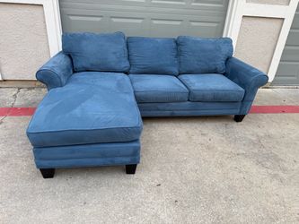 Cindy Crawford Blue Reversible Chaise Couch