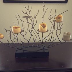  Pillar Candle Holder: Home & Kitchen Black Iron Plate Candle Holder, Decorative Iron Pillar Candle Plate, Set of 2, 4.37 inches D x 0.78 in