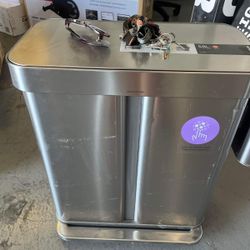 Simplehuman 58L Dual Compartment Step Can with Compost Caddy & Code H Liners, 60-pack