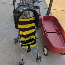 Kids Items,  Big Stroller$20, Umbrella Stroller$10, Wagon$10 And Rocking Horse $10