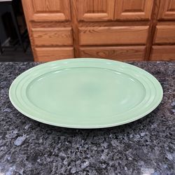 Vintage Green Hazel Dinner  Plate.  Size approximately 9 inches.  Preowned good condition no cracks or chips.