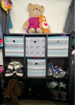 3x3 Dark Brown Storage Cube Shelf - wood