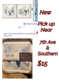 allen + roth Framed 17-in H x 17-in W Abstra Glass