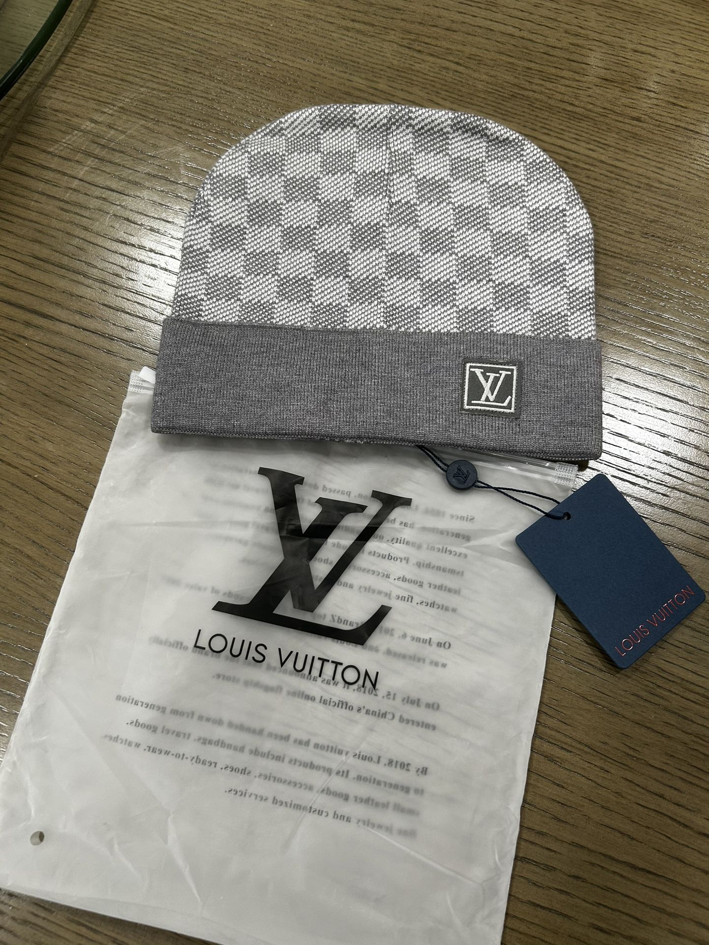 Designer Beanie Grey White