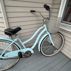 Blue Bike With Basket 16in