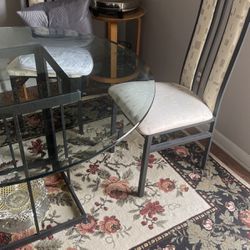 Tempered heavy glass breakfast table with 4 chairs