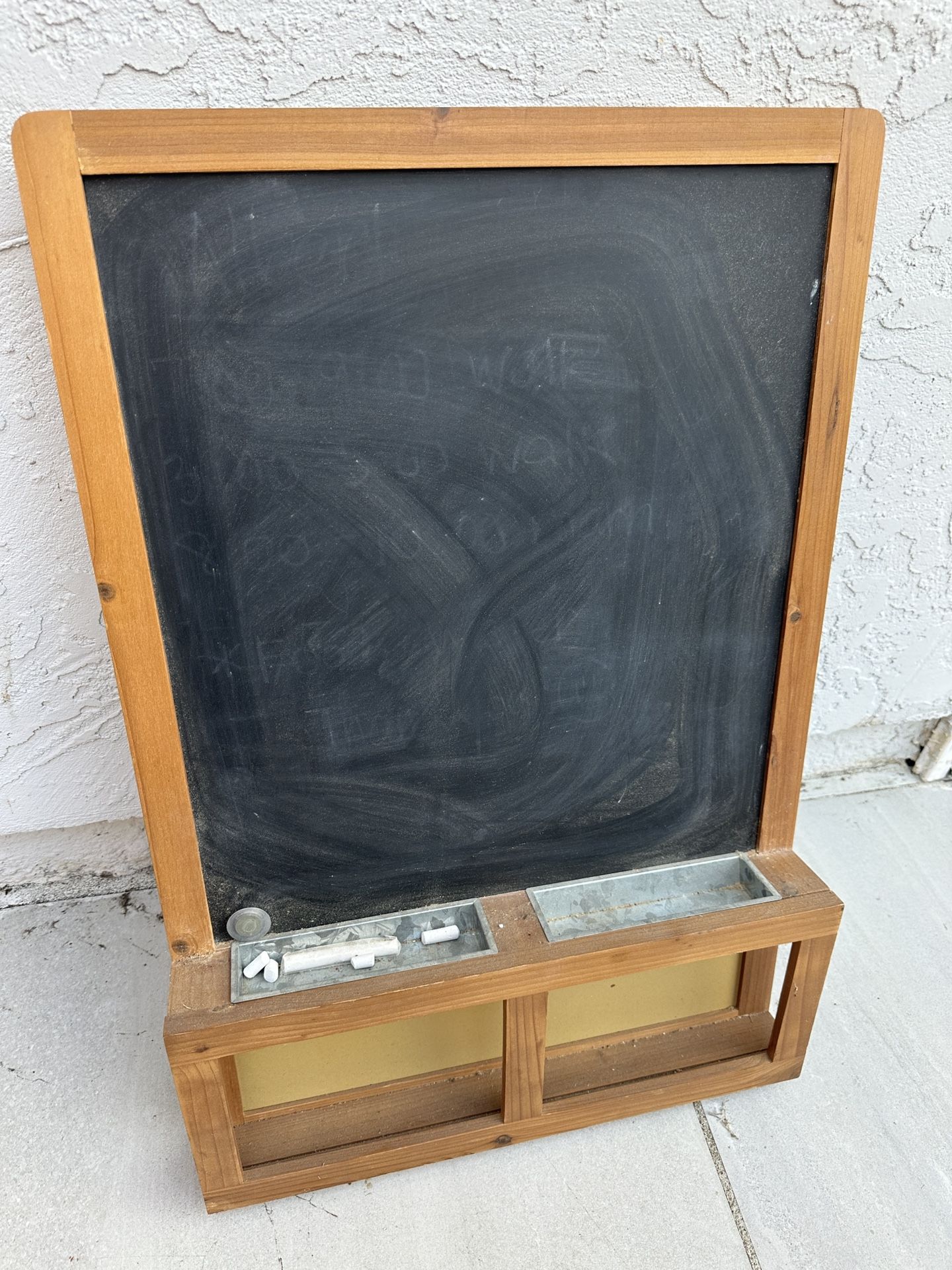 Chalk Board With Shelving Pockets