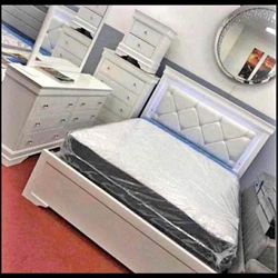 Brand New Complete Bedroom Set With LED Lights For $999