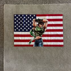 USA flag with cartoon