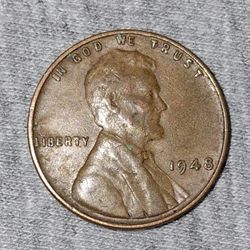 1948 Lincoln Penny No Mint Mark 3.10 grams 